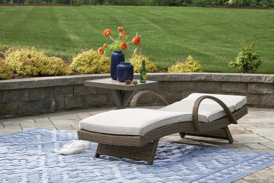 Beachcroft Beige Chaise Lounge with Cushion by Ashley Furniture