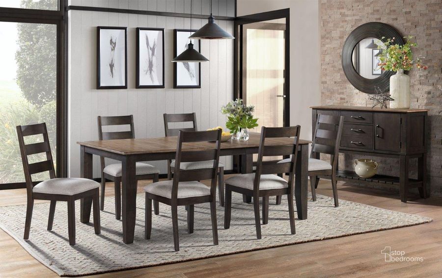 The appearance of Beacon Black and Walnut Extendable Dining Room Set designed by Intercon in the transitional interior design. This black and brown piece of furniture  was selected by 1StopBedrooms from Beacon Collection to add a touch of cosiness and style into your home. Sku: BE-TA-4278-BWA-C;BE-CH-620C-BWA-RTA. Table Base Style: Legs. Product Type: Dining Room Set. Table Top Shape: Rectangular. Image1