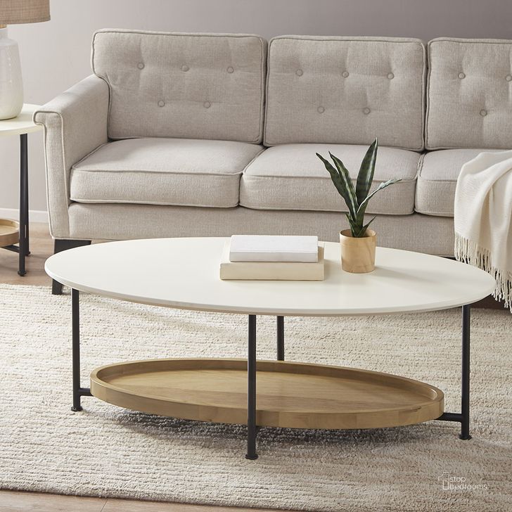 The appearance of Beaumont Coffee Table In White/Natural designed by Olliix in the modern / contemporary interior design. This white/natural piece of furniture  was selected by 1StopBedrooms from Beaumont Collection to add a touch of cosiness and style into your home. Sku: MP120-1097. Product Type: Coffee Table. Material: MDF. Image1