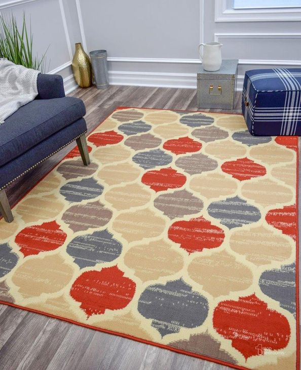 The appearance of Belfort BM10A RED SEAMS trellis Contemporary beige 2' x 12' Area Rug designed by Rugs America in the modern / contemporary interior design. This red piece of furniture  was selected by 1StopBedrooms from Belfort Collection to add a touch of cosiness and style into your home. Sku: RA28309. Material: Polypropylene. Product Type: Area Rugs. Image1