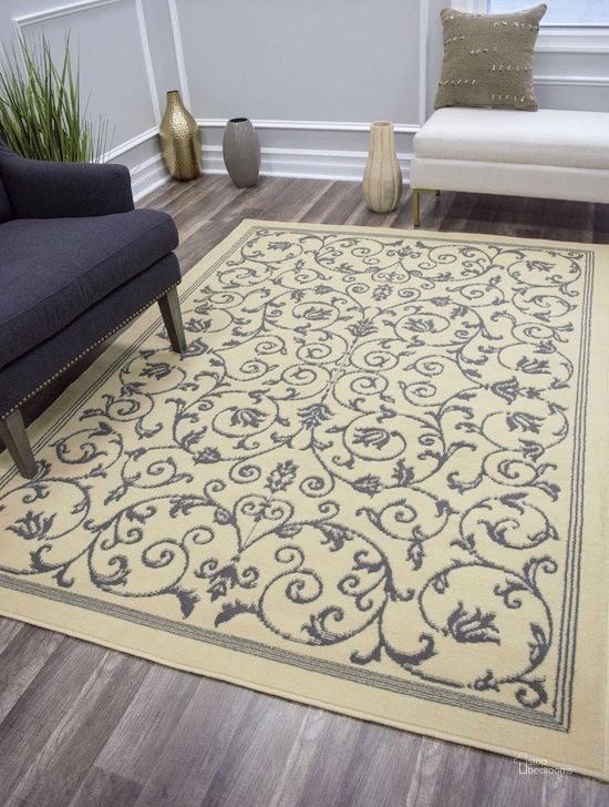 The appearance of Belfort BM20C Vines Ivory scroll Transitional ivory 2' x 8' Area Rug designed by Rugs America in the transitional interior design. This ivory piece of furniture  was selected by 1StopBedrooms from Belfort Collection to add a touch of cosiness and style into your home. Sku: RA28317. Material: Polypropylene. Product Type: Area Rugs. Image1