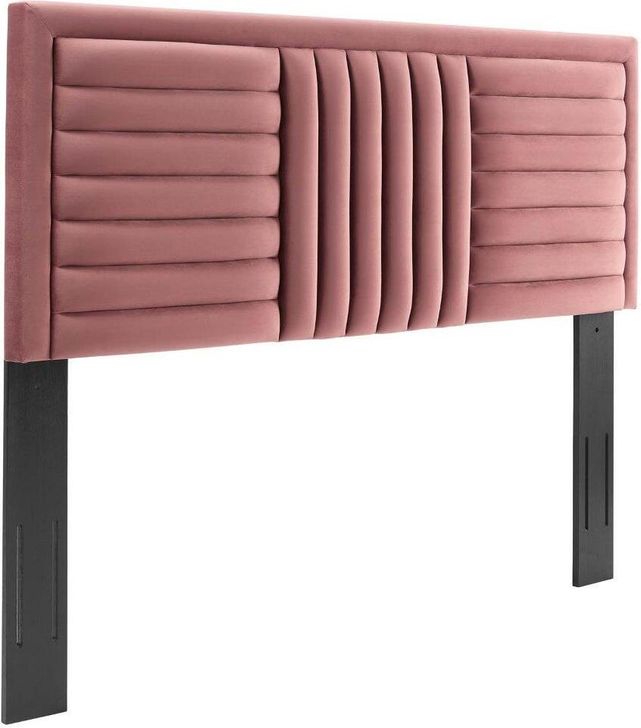 The appearance of Believe Dusty Rose Channel Tufted Performance Velvet King/California King Headboard designed by Modway in the modern / contemporary interior design. This dusty rose piece of furniture  was selected by 1StopBedrooms from Believe Collection to add a touch of cosiness and style into your home. Sku: MOD-6666-DUS. Product Type: Headboard. Bed Size: King. Material: Plywood. Image1