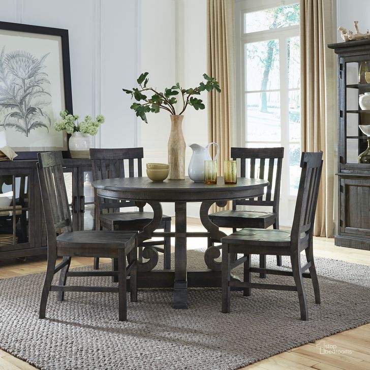 The appearance of Bellamy 48 In Round Dining Table designed by Magnussen in the  interior design. This  piece of furniture  was selected by 1StopBedrooms from Bellamy Collection to add a touch of cosiness and style into your home. Sku: D2491-22B;D2491-22T. Table Top Shape: Round. Product Type: Dining Table. Material: Pine. Image1