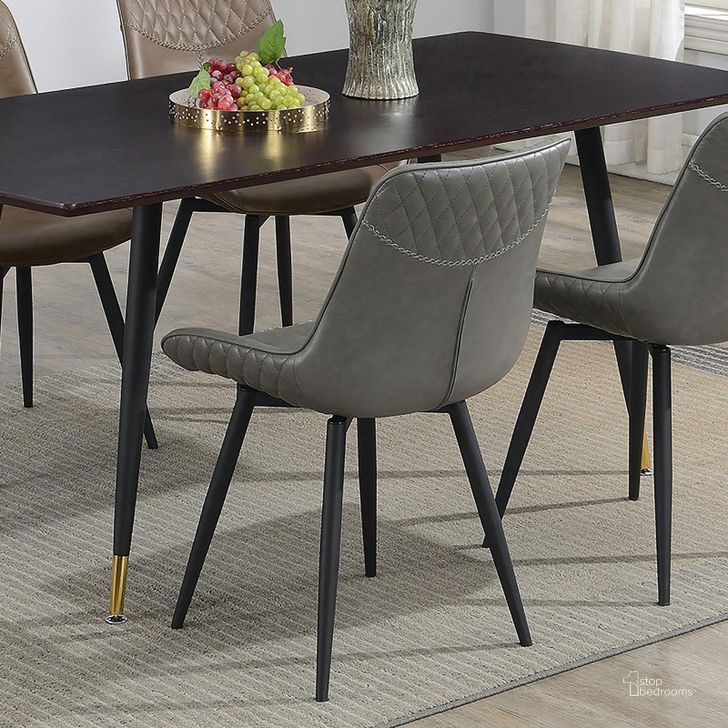The appearance of Bellance Grey Swivel Dining Chair Set Of 2 designed by Coaster in the transitional interior design. This gray piece of furniture  was selected by 1StopBedrooms from Bellance Collection to add a touch of cosiness and style into your home. Sku: 110272. Product Type: Dining Chair. Material: Plywood. Image1