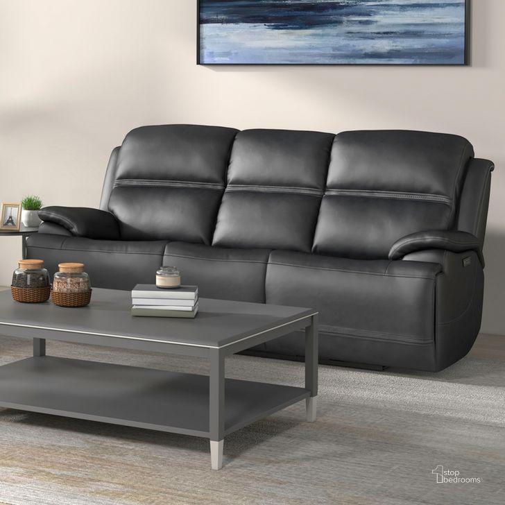 The appearance of Bentley Power Reclining Sofa In Graphite designed by Liberty in the transitional interior design. This gray piece of furniture  was selected by 1StopBedrooms from Bentley Collection to add a touch of cosiness and style into your home. Sku: 7003GY-32P. Product Type: Reclining Sofa. Material: Plywood. Image1