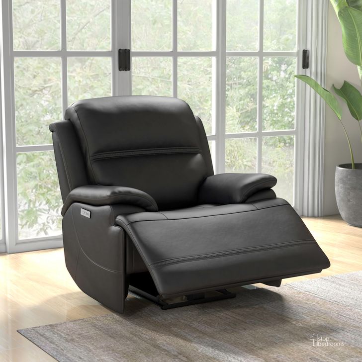 The appearance of Bentley Sg Power Recliner In Graphite designed by Liberty in the transitional interior design. This gray piece of furniture  was selected by 1StopBedrooms from Bentley Collection to add a touch of cosiness and style into your home. Sku: 7003GY-12P. Product Type: Recliner. Material: Plywood. Image1