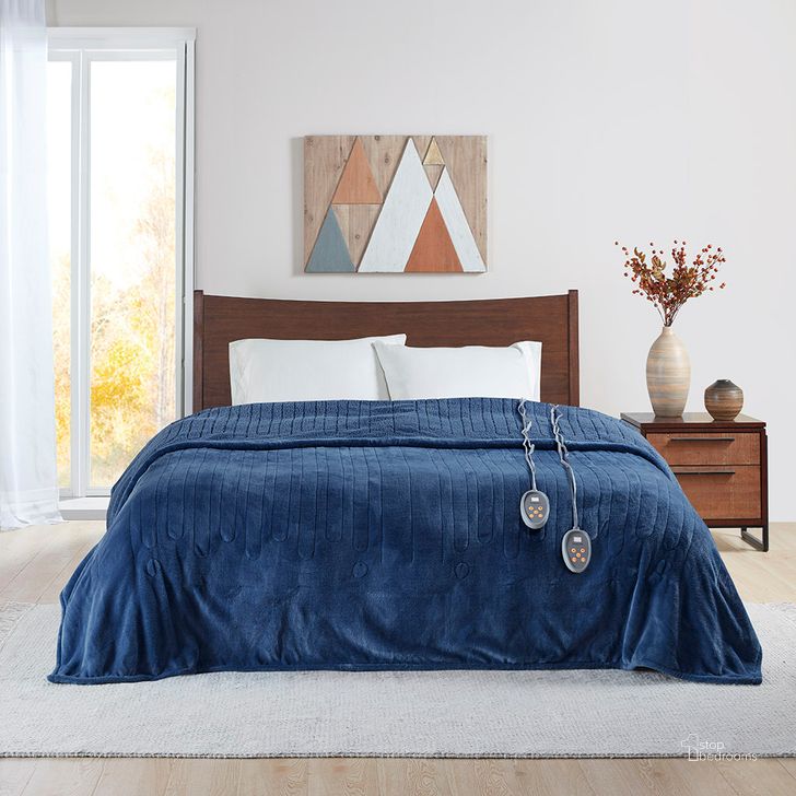 The appearance of Berber Polyester Solid Knitted Microlight Heated Twin Blanket In Indigo designed by Olliix in the transitional interior design. This indigo piece of furniture  was selected by 1StopBedrooms from Heated Microlight to Berber Collection to add a touch of cosiness and style into your home. Sku: BR54-0646. Material: Polyester. Bed Size: Twin. Product Type: Throw. Image1