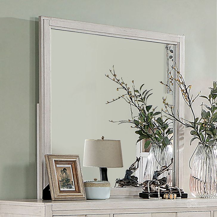 The appearance of Berenice Mirror In White designed by Furniture of America in the transitional interior design. This white piece of furniture  was selected by 1StopBedrooms from Berenice Collection to add a touch of cosiness and style into your home. Sku: CM7580WH-M. Material: Wood. Product Type: Accent Mirror. Image1