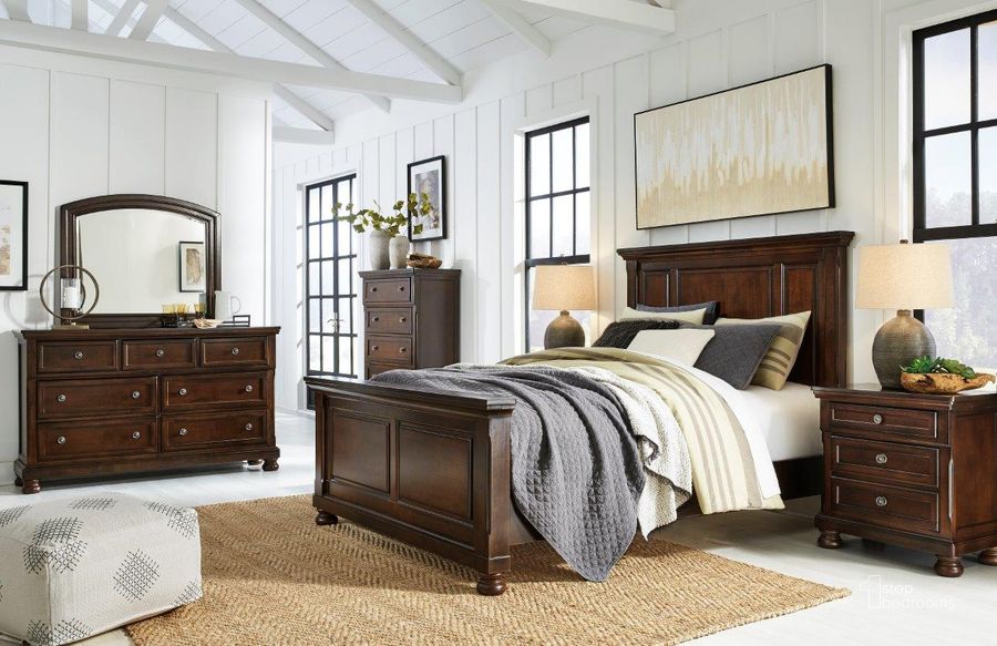 The appearance of Bettie Rustic Brown Panel Bed Bedroom Set designed by Bennett Interiors in the transitional interior design. This rustic brown piece of furniture  was selected by 1StopBedrooms from Bettie Collection to add a touch of cosiness and style into your home. Sku: B697-54;B697-57;B697-96;B697-92. Bed Type: Panel Bed. Material: Wood. Product Type: Panel Bed. Bed Size: Queen. Image1