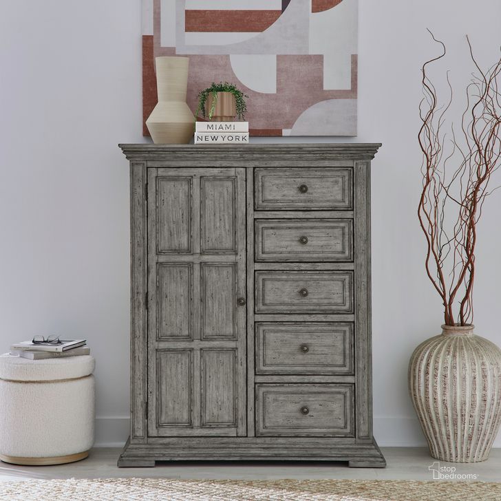 The appearance of Big Valley Door Chest In Graystone designed by Liberty in the traditional interior design. This gray piece of furniture  was selected by 1StopBedrooms from Big Valley Collection to add a touch of cosiness and style into your home. Sku: 361G-BR42. Product Type: Chest. Material: Rubberwood. Image1