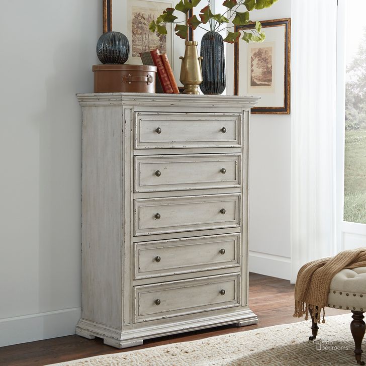 The appearance of Big Valley Drawer Chest designed by Liberty in the traditional interior design. This white piece of furniture  was selected by 1StopBedrooms from Big Valley Collection to add a touch of cosiness and style into your home. Sku: 361W-BR41. Product Type: Chest. Material: Rubberwood.