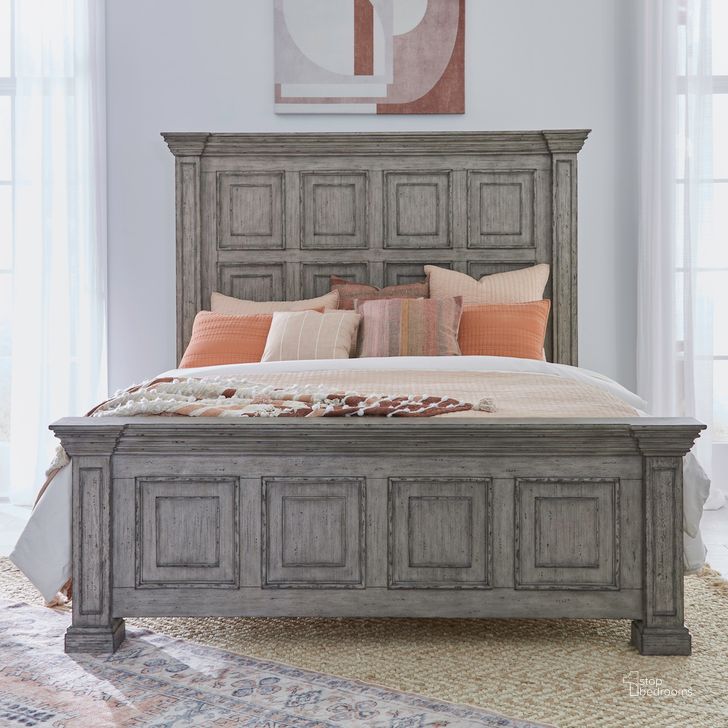 The appearance of Big Valley King Panel Bed In Graystone designed by Liberty in the traditional interior design. This gray piece of furniture  was selected by 1StopBedrooms from Big Valley Collection to add a touch of cosiness and style into your home. Sku: 361G-BR15;361G-BR16;361G-BR90. Product Type: Panel Bed. Bed Size: King. Material: Rubberwood. Image1