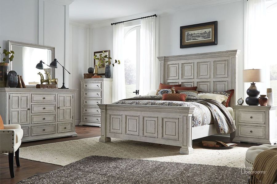 The appearance of Big Valley Panel Bedroom Set designed by Liberty in the traditional interior design. This white piece of furniture  was selected by 1StopBedrooms from Big Valley Collection to add a touch of cosiness and style into your home. Sku: 361W-BR13;361W-BR14;361W-BR90;361W-BR61. Bed Type: Panel Bed. Material: Wood. Product Type: Panel Bed. Bed Size: Queen. Image1