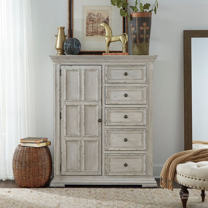 The appearance of Big Valley White Door Chest designed by Liberty in the traditional interior design. This white piece of furniture  was selected by 1StopBedrooms from Big Valley Collection to add a touch of cosiness and style into your home. Sku: 361W-BR42. Product Type: Chest. Material: Rubberwood. Image1