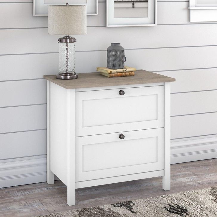The appearance of Bilaval Gray and White File Cabinet Filing Cabinet and Storage designed by Leisure Living in the rustic / southwestern interior design. This gray and white piece of furniture  was selected by 1StopBedrooms from Bilaval Collection to add a touch of cosiness and style into your home. Sku: MAF131GW2-03. Material: Wood. Product Type: File Cabinet. Image1