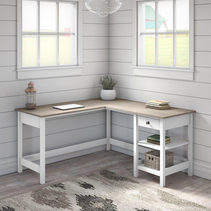 The appearance of Bilaval Gray and White Office Desk & Hutch 0qb24304408 designed by Leisure Living in the rustic / southwestern interior design. This gray and white piece of furniture  was selected by 1StopBedrooms from Bilaval Collection to add a touch of cosiness and style into your home. Sku: MAD260GW2-03. Material: Wood. Product Type: Office Desk. Image1
