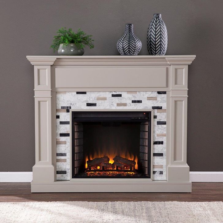 The appearance of Birkover Electric Fireplace With Marble Surround designed by SEI Furniture in the modern / contemporary interior design. This grey piece of furniture  was selected by 1StopBedrooms from Birkover Collection to add a touch of cosiness and style into your home. Sku: FE1096059. Material: Wood. Product Type: Fireplace. Image1