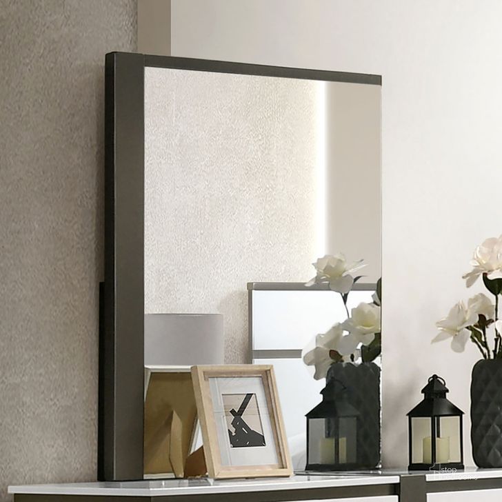The appearance of Birsfelden Mirror In Metallic Gray designed by Furniture of America in the modern / contemporary interior design. This metallic gray piece of furniture  was selected by 1StopBedrooms from Birsfelden Collection to add a touch of cosiness and style into your home. Sku: FOA7225WH-M. Material: Wood. Product Type: Accent Mirror. Image1