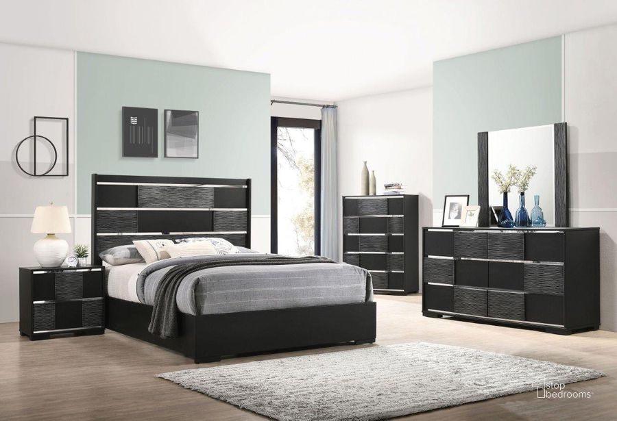 The appearance of Blacktoft Black Panel Bedroom Set designed by Coaster in the transitional interior design. This black piece of furniture  was selected by 1StopBedrooms from Blacktoft Collection to add a touch of cosiness and style into your home. Sku: 207101QB1;207101QB2;207102. Bed Type: Panel Bed. Product Type: Panel Bed. Bed Size: Queen. Material: MDF. Image1