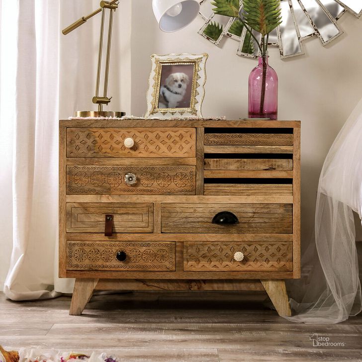 The appearance of Blanchefleur Chest In Weathered Light Natural Tone designed by Furniture of America in the rustic / southwestern interior design. This light natural piece of furniture  was selected by 1StopBedrooms from Blanchefleur Collection to add a touch of cosiness and style into your home. Sku: FOA51009. Material: Wood. Product Type: Chest. Image1