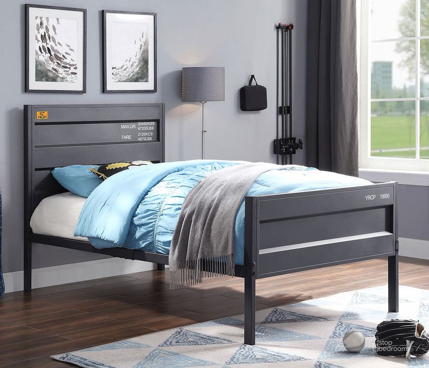 The appearance of Blue River Gunmetal Full Kid Room designed by Luminous Layouts in the industrial interior design. This gunmetal piece of furniture  was selected by 1StopBedrooms from Blue River Collection to add a touch of cosiness and style into your home. Sku: 35915F. Bed Type: Panel Bed. Material: Metal. Bed Size: Full. Product Type: Kids Bed. Image1