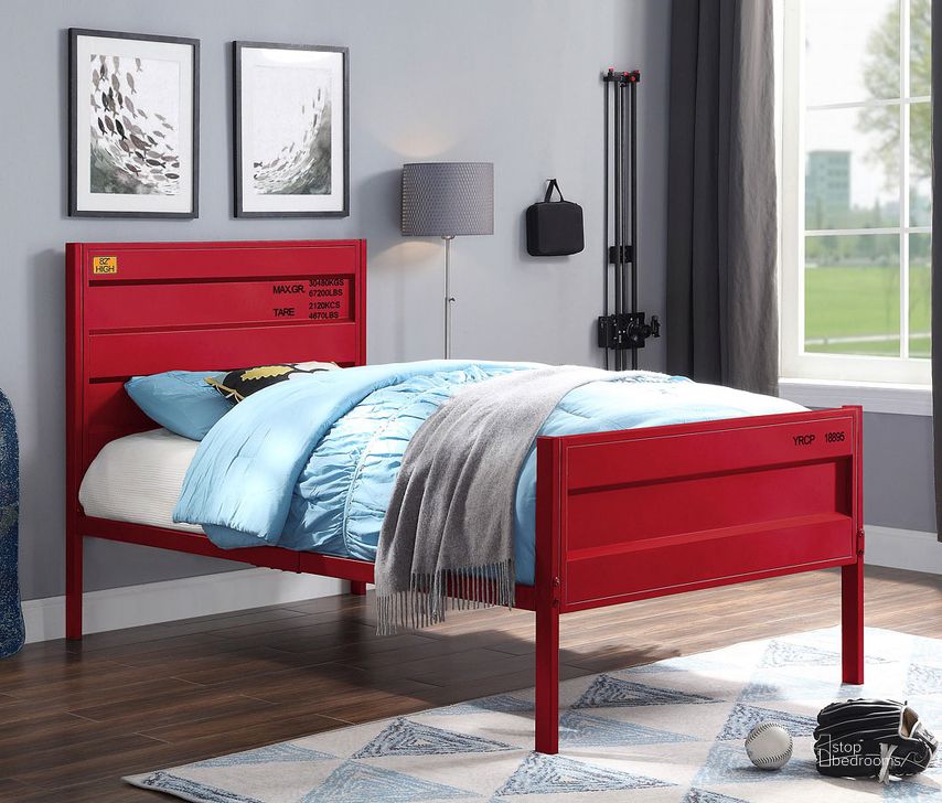 The appearance of Blue River Red Full Kid Room designed by Luminous Layouts in the industrial interior design. This red piece of furniture  was selected by 1StopBedrooms from Blue River Collection to add a touch of cosiness and style into your home. Sku: 35945F. Bed Type: Panel Bed. Material: Metal. Bed Size: Full. Product Type: Kids Bed. Image1