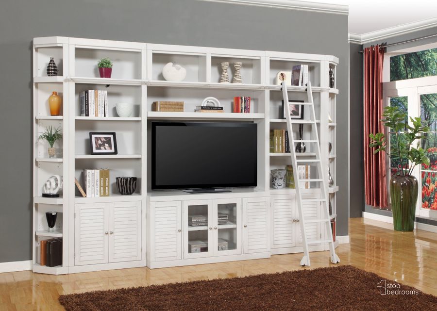 The appearance of Boca 32 Inch Bookcase Entertainment Wall designed by Parker House in the modern / contemporary interior design. This white piece of furniture  was selected by 1StopBedrooms from Boca Collection to add a touch of cosiness and style into your home. Sku: BOC#430;BOC#430;BOC#411;BOC#401;BOC#450;BOC#450. Product Type: Entertainment Centers and Wall. Image1