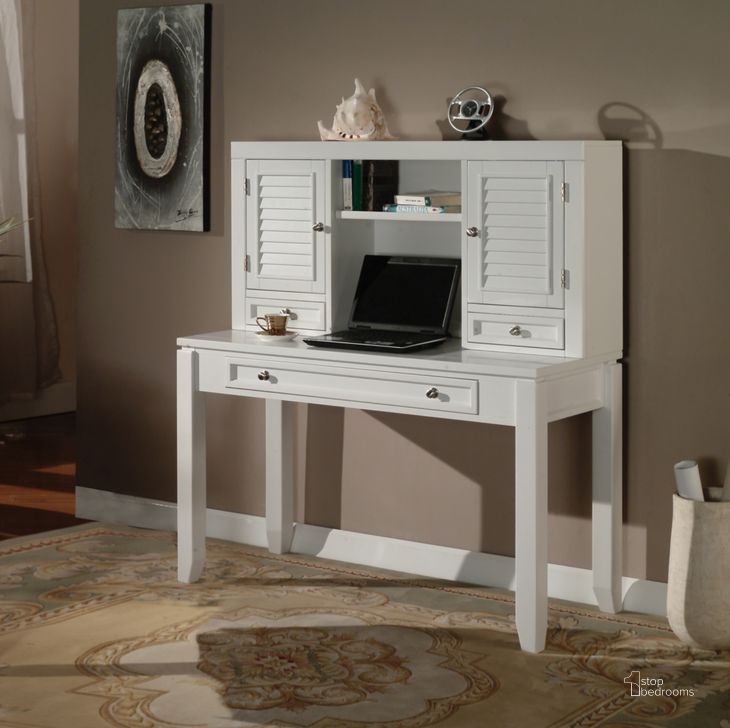 The appearance of Boca Desk with Hutch designed by Parker House in the modern / contemporary interior design. This white piece of furniture  was selected by 1StopBedrooms from Boca Collection to add a touch of cosiness and style into your home. Sku: BOC#347D;BOC#347H. Product Type: Home Office Desk. Image1