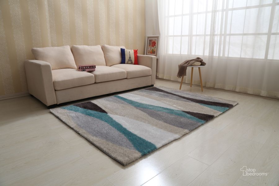 The appearance of Bocage Turquoise Area Rug 0qb2330167 designed by FineForm in the modern / contemporary interior design. This turquoise piece of furniture  was selected by 1StopBedrooms from Bocage Collection to add a touch of cosiness and style into your home. Sku: AC1024-57. Material: Polyester. Product Type: Area Rugs.