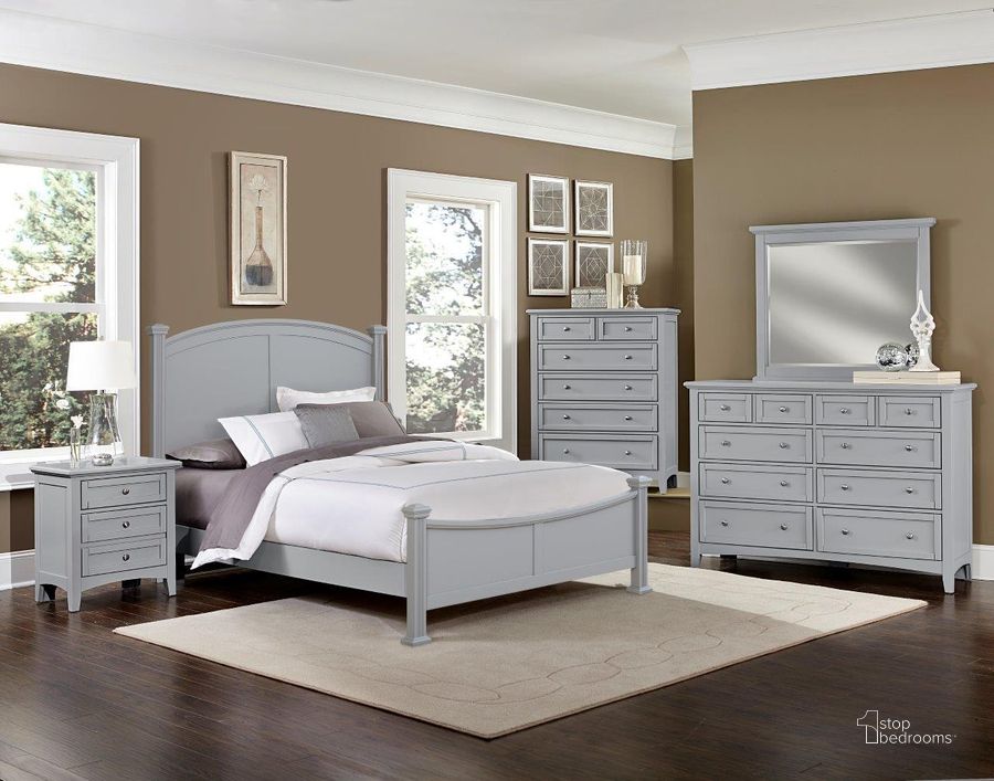 The appearance of Bonanza Poster Bedroom Set In Gray designed by Vaughan Bassett in the transitional interior design. This gray piece of furniture  was selected by 1StopBedrooms from Bonanza Collection to add a touch of cosiness and style into your home. Sku: BB26-557;BB26-755;BB26-922;BB26-226. Bed Type: Poster Bed. Material: Wood. Product Type: Poster Bed. Bed Size: Queen. Image1
