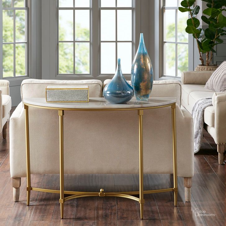 The appearance of Bordeaux Console Table In White/Gold MPS120-0125 designed by Olliix in the traditional interior design. This white/gold piece of furniture  was selected by 1StopBedrooms from Bordeaux Collection to add a touch of cosiness and style into your home. Sku: MPS120-0125. Material: Wood. Product Type: Console Table. Image1