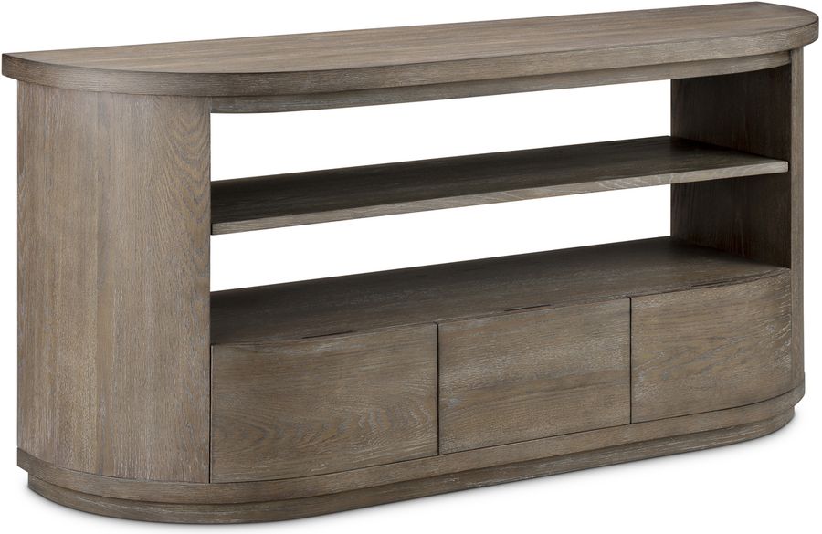 The appearance of Bosley Demilune Sofa Table designed by Magnussen in the  interior design. This  piece of furniture  was selected by 1StopBedrooms from Bosley Collection to add a touch of cosiness and style into your home. Sku: T5693-75. Material: Wood. Product Type: Sofa Table. Image1
