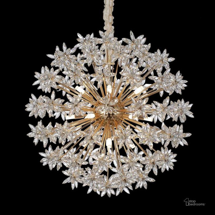 The appearance of Bouquet Gold 18 Light Round Chandelier designed by AICO in the modern / contemporary interior design. This gold piece of furniture  was selected by 1StopBedrooms from Bouquet Collection to add a touch of cosiness and style into your home. Sku: LT-CH995-18GLD. Product Type: Chandelier. Image1