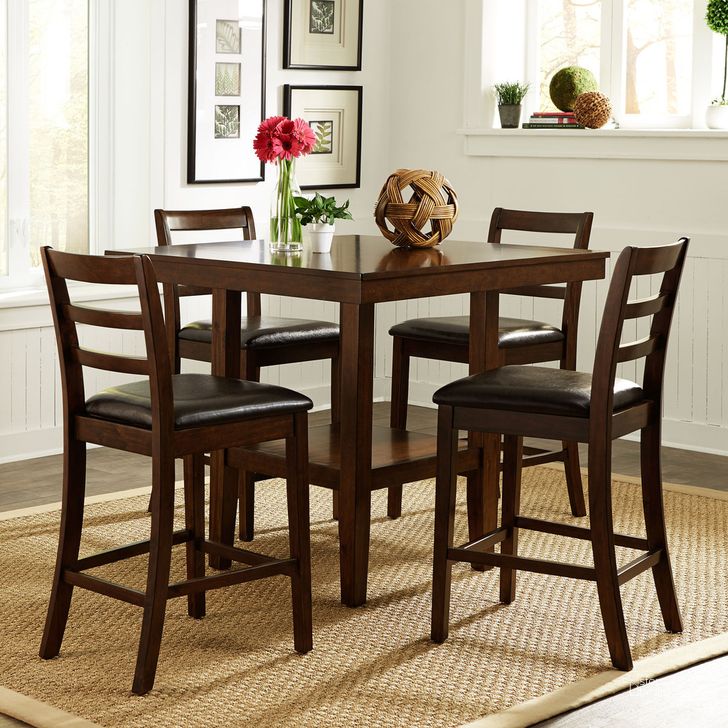 The appearance of Bradshaw Russet 5 Piece Gathering Dining Room Set designed by Liberty in the modern / contemporary interior design. This brown piece of furniture  was selected by 1StopBedrooms from Bradshaw Collection to add a touch of cosiness and style into your home. Sku: 32-CD-5GTS. Table Top Shape: Square. Material: Wood. Product Type: Dining Room Set. Image1