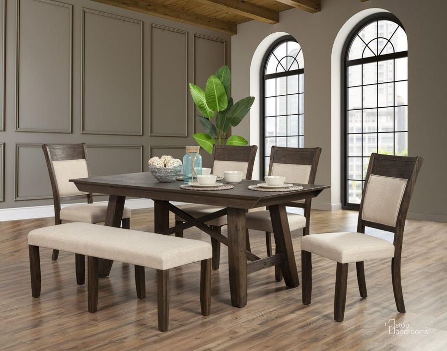 The appearance of Brayden Dining Table In Espresso designed by Alpine in the transitional interior design. This espresso piece of furniture  was selected by 1StopBedrooms from Brayden Collection to add a touch of cosiness and style into your home. Sku: 2019-01. Table Base Style: Legs. Material: Wood. Product Type: Dining Table. Table Top Shape: Rectangular. Size: 72". Image1