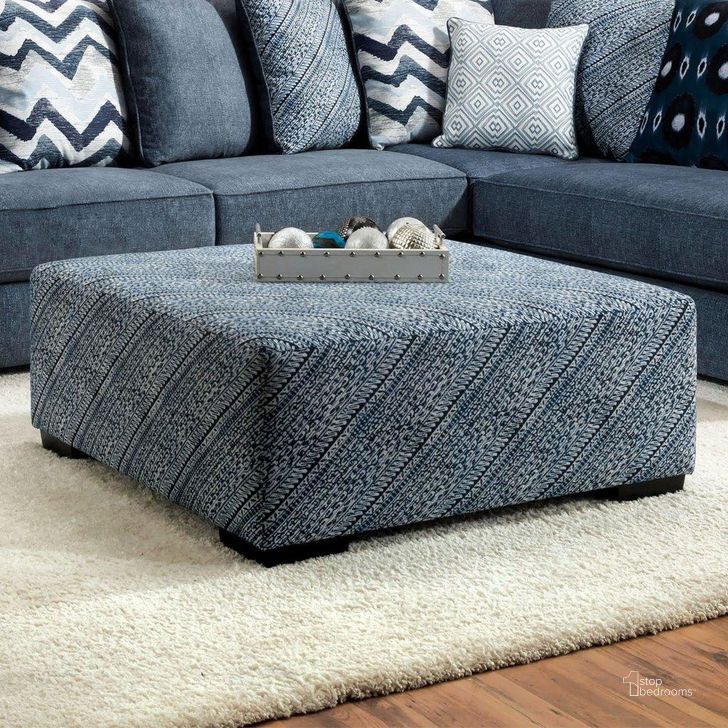 The appearance of Brielle Ottoman In Blue designed by Furniture of America in the transitional interior design. This blue piece of furniture  was selected by 1StopBedrooms from Brielle Collection to add a touch of cosiness and style into your home. Sku: SM5146-OT. Material: Wood. Product Type: Ottoman.