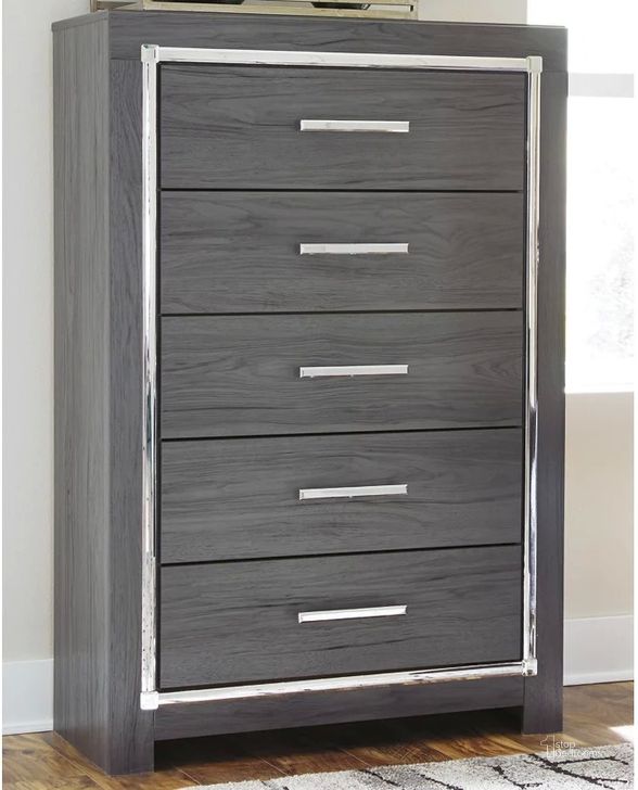 The appearance of Broad Marsh Gray Chest designed by Boho House in the modern / contemporary interior design. This gray piece of furniture  was selected by 1StopBedrooms from Broad Marsh Collection to add a touch of cosiness and style into your home. Sku: B214-46. Material: Wood. Product Type: Chest. Image1