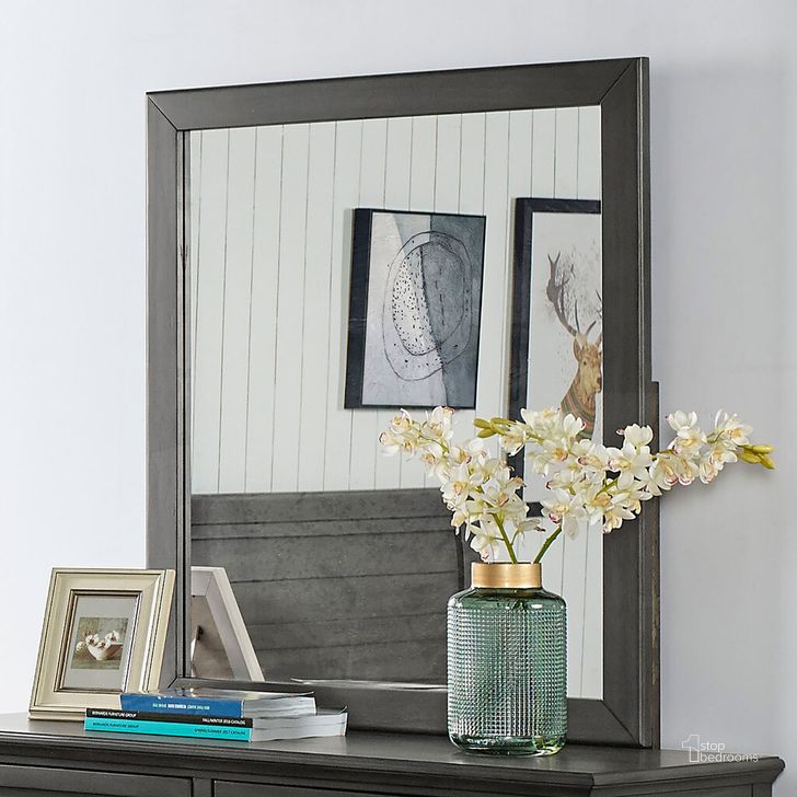 The appearance of Brogan Mirror In Gray designed by Furniture of America in the transitional interior design. This gray piece of furniture  was selected by 1StopBedrooms from Brogan Collection to add a touch of cosiness and style into your home. Sku: CM7517GY-M. Material: Wood. Product Type: Mirror.