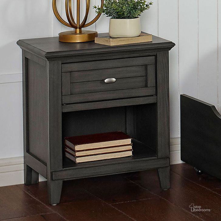 The appearance of Brogan Night Stand In Gray designed by Furniture of America in the transitional interior design. This gray piece of furniture  was selected by 1StopBedrooms from Brogan Collection to add a touch of cosiness and style into your home. Sku: CM7517GY-N. Material: Wood. Product Type: Nightstand. Image1