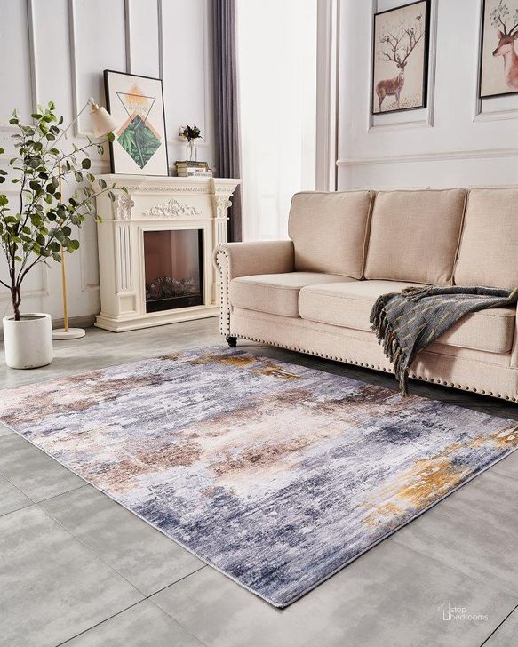 The appearance of Broly Gray/Brown Area Rug 0qb24536738 designed by Artisan Elegance in the modern / contemporary interior design. This gray/brown piece of furniture  was selected by 1StopBedrooms from Broly Collection to add a touch of cosiness and style into your home. Sku: ZP1028-710. Material: Polyester. Product Type: Area Rugs. Image1