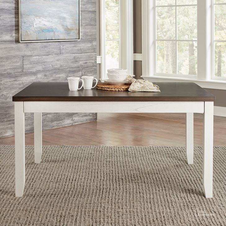 The appearance of Brook Bay Rectangular Table Set With Hidden Drawers In Textured White With Carbon Gray Top designed by Liberty in the transitional interior design. This gray piece of furniture  was selected by 1StopBedrooms from Brook Bay Collection to add a touch of cosiness and style into your home. Sku: 182-P4260;182-T4260. Table Base Style: Legs. Product Type: Counter Height Table. Table Top Shape: Rectangular. Material: Rubberwood. Size: 42". Image1