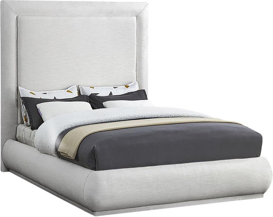 The appearance of Brooke Cream Linen Fabric King Bed designed by Meridian in the transitional interior design. This cream linen fabric piece of furniture  was selected by 1StopBedrooms from Brooke Collection to add a touch of cosiness and style into your home. Sku: BrookeCream-K-1;BrookeCream-K-2. Bed Type: Platform Bed. Material: Wood. Product Type: Platform Bed. Bed Size: King. Image1