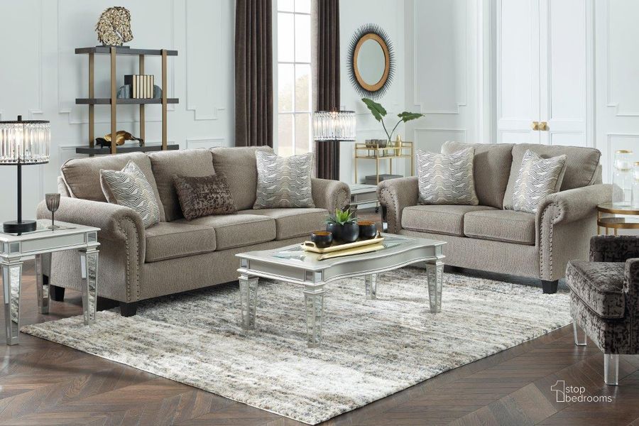 The appearance of Brystal Pewter Living Room Set designed by Versailles Home in the modern / contemporary interior design. This pewter piece of furniture  was selected by 1StopBedrooms from Brystal Collection to add a touch of cosiness and style into your home. Sku: 4720238;4720235. Material: Fabric. Product Type: Living Room Set. Image1