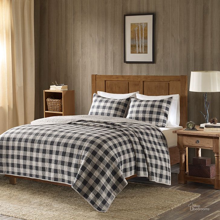 The appearance of Buffalo Cotton Printed Queen Quilt Mini Set In Gray designed by Olliix in the cabin / lodge interior design. This gray piece of furniture  was selected by 1StopBedrooms from Buffalo Check Collection to add a touch of cosiness and style into your home. Sku: WR14-2021. Bed Size: Queen. Material: Cotton. Product Type: Quilt Set. Image1