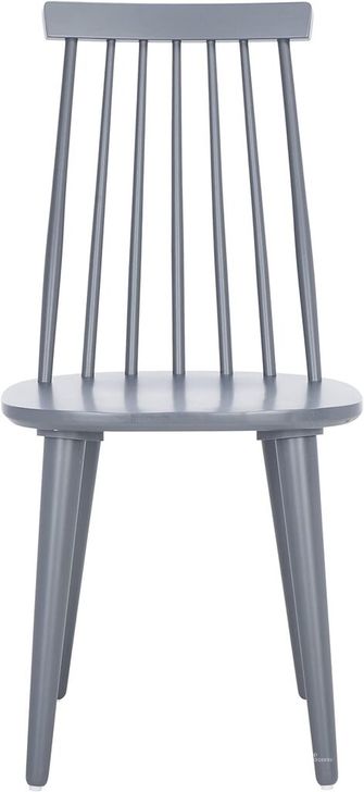 The appearance of Burris 17 Inch Spindle Side Chair in Grey designed by Safavieh in the transitional interior design. This grey piece of furniture  was selected by 1StopBedrooms from Burris Collection to add a touch of cosiness and style into your home. Sku: AMH8511C-SET2. Material: Wood. Product Type: Side Chair. Image1