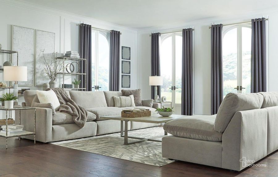 The appearance of Burstall Gray Living Room Set designed by Atelier Home in the modern / contemporary interior design. This gray piece of furniture  was selected by 1StopBedrooms from Burstall Collection to add a touch of cosiness and style into your home. Sku: 1570564;1570546;1570565;1570564;1570565. Material: Fabric. Product Type: Living Room Set. Image1