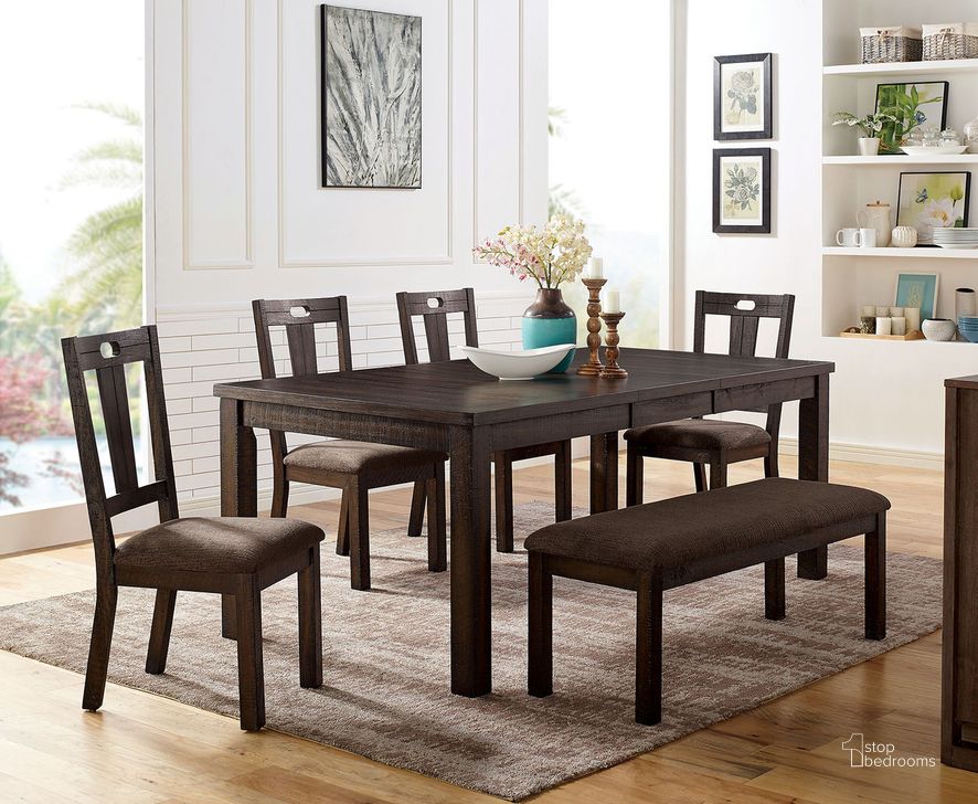 The appearance of Burton Dining Table In Walnut and Ash Brown designed by Furniture of America in the rustic / southwestern interior design. This walnut and ash brown piece of furniture  was selected by 1StopBedrooms from Burton Collection to add a touch of cosiness and style into your home. Sku: CM3790T. Table Base Style: Legs. Material: Wood. Product Type: Dining Table. Table Top Shape: Rectangular. Size: 40". Image1