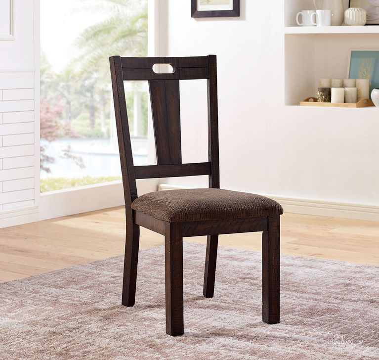 The appearance of Burton Side Chair Set of 2 In Walnut and Ash Brown designed by Furniture of America in the rustic / southwestern interior design. This walnut and ash brown piece of furniture  was selected by 1StopBedrooms from Burton Collection to add a touch of cosiness and style into your home. Sku: CM3790SC-2PK. Material: Wood. Product Type: Side Chair.