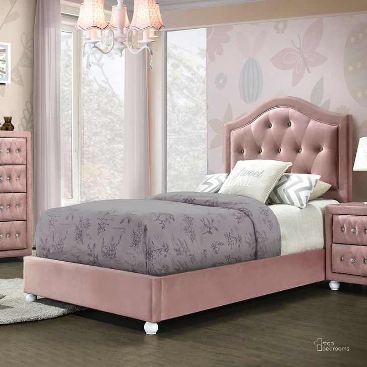 The appearance of Buscomb Pink Full Kid Room designed by Off 5th Home in the transitional interior design. This pink piece of furniture  was selected by 1StopBedrooms from Buscomb Collection to add a touch of cosiness and style into your home. Sku: 30875F-HB;30876F-FR. Bed Type: Platform Bed. Material: Wood. Bed Size: Full. Product Type: Kids Bed. Image1