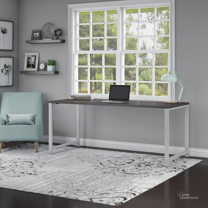 The appearance of Bush Business Furniture 400 Series 72W x 30D Table Desk with Metal Legs in Storm Gray designed by Bush Furniture in the modern / contemporary interior design. This dark gray piece of furniture  was selected by 1StopBedrooms from 400 Series Collection to add a touch of cosiness and style into your home. Sku: 400S145SG. Material: Wood. Product Type: Desk. Image1